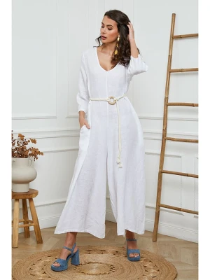 Joséfine Lniany kombinezon w kolorze białym rozmiar: S