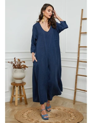 Joséfine Lniany kombinezon w kolorze granatowym rozmiar: L