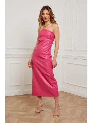 Joséfine Sukienka "Berty" w kolorze różowym ze skóry syntetycznej rozmiar: M