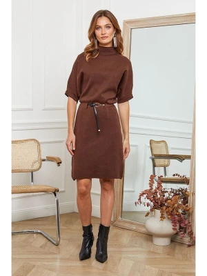 Joséfine Sukienka dzianinowa "Beka" w kolorze jasnobrązowym rozmiar: M