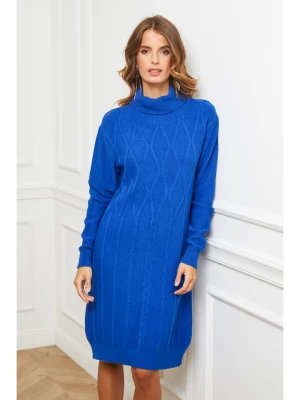 Joséfine Sukienka dzianinowa "Bernie" w kolorze niebieskim rozmiar: XL