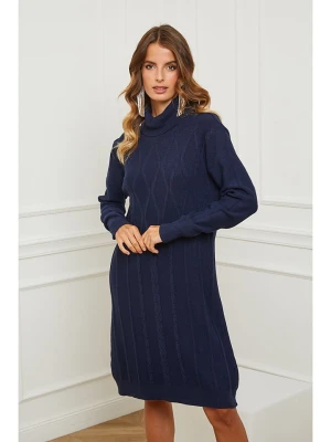 Joséfine Sukienka dzianinowa "Bernie" w kolorze niebieskim rozmiar: XL