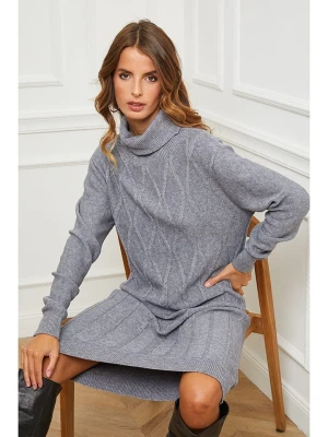 Joséfine Sukienka dzianinowa "Bernie" w kolorze szarym rozmiar: M