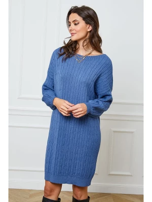 So Cachemire Sukienka dzianinowa "Darel" w kolorze niebieskim rozmiar: XL