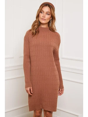 Joséfine Sukienka dzianinowa "Doumbia" w kolorze karmelowym rozmiar: S