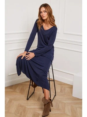 Joséfine Sukienka dzianinowa "Dovel" w kolorze granatowym rozmiar: L