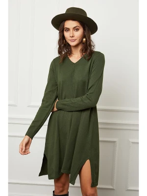 Joséfine Sukienka dzianinowa "Farel" w kolorze ciemnozielonym rozmiar: M