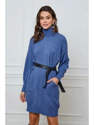 Joséfine Sukienka dzianinowa "Halof" w kolorze niebieskim rozmiar: L