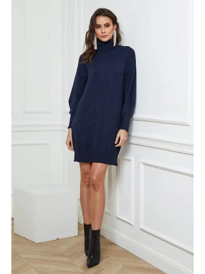 Joséfine Sukienka dzianinowa "Warren" w kolorze granatowym rozmiar: L