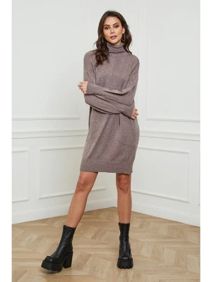 Joséfine Sukienka dzianinowa "Warren" w kolorze szarobrązowym rozmiar: XL