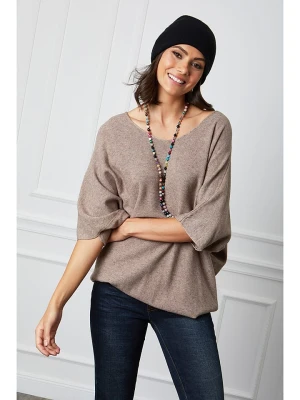 Joséfine Sweter "Dalor" w kolorze szarobrązowym rozmiar: M