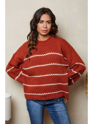 Joséfine Sweter "Klaudia" w kolorze rdzawoczerwonym rozmiar: M