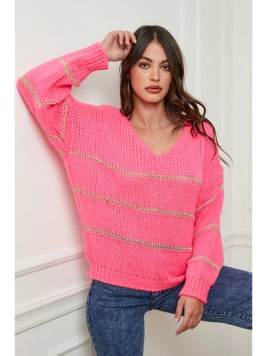 Joséfine Sweter "Liah" w kolorze różowym rozmiar: M