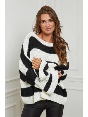 Plume Sweter "Myriam" w kolorze czarno-białym rozmiar: L