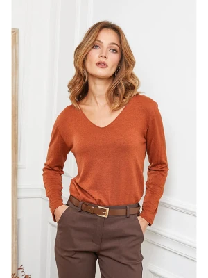 Joséfine Wełniany sweter "Abi" w kolorze rdzawoczerwonym rozmiar: M