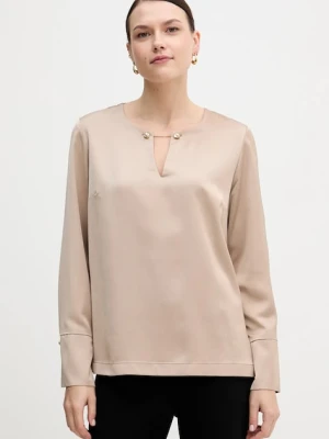 Joseph Ribkoff bluzka damska kolor beżowy gładka 254135