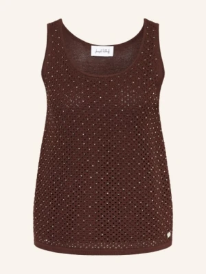 Joseph Ribkoff Bluzka Z Dzianiny Z Kamieniami Ozdobnymi braun