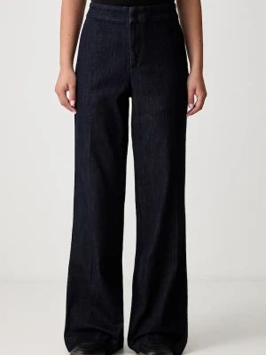 Joseph Ribkoff jeansy wide leg damskie granatowy