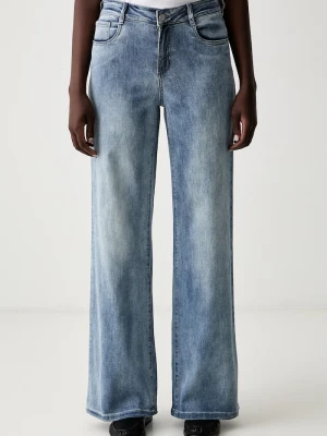Joseph Ribkoff jeansy wide leg damskie niebieski
