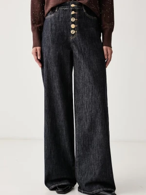 Joseph Ribkoff jeansy wide leg damskie niebieski