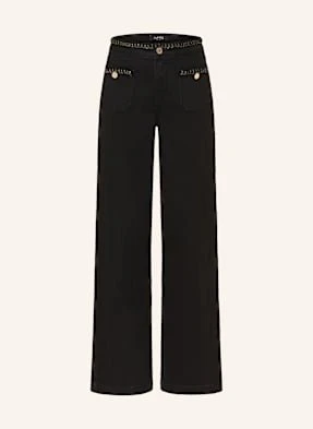 Joseph Ribkoff Jeansy Wide Leg Z Błyszczącą Przędzą schwarz