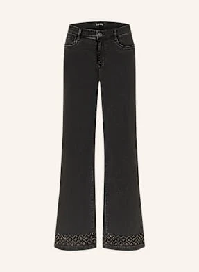 Joseph Ribkoff Jeansy Wide Leg Z Ozdobnymi Kamykami grau