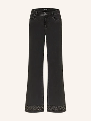 Joseph Ribkoff Jeansy Wide Leg Z Ozdobnymi Kamykami grau