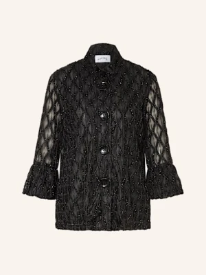 Joseph Ribkoff Kurtka Z Materiału Siateczkowego Z Ozdobnymi Kamykami I Rękawami 3/4 schwarz