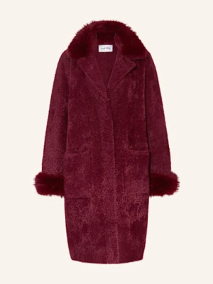 Joseph Ribkoff Płaszcz Z Odpinanym Sztucznym Futrem rot