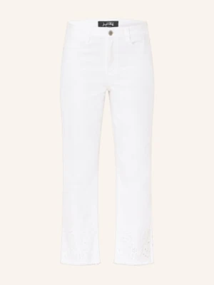 Joseph Ribkoff Spodnie 7/8 Z Ażurową Koronką weiss