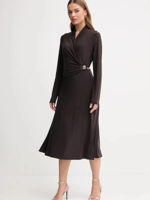 Joseph Ribkoff sukienka kolor brązowy midi rozkloszowana 253235