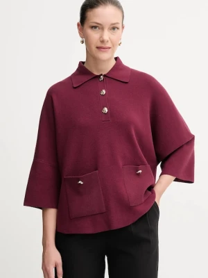 Joseph Ribkoff sweter damski kolor bordowy 253962