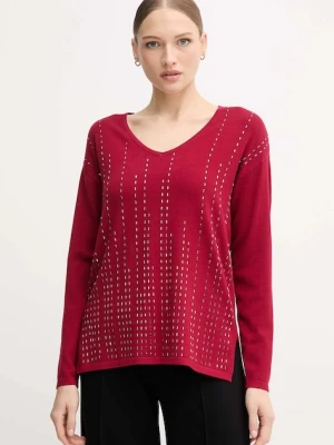 Joseph Ribkoff sweter z dodatkiem jedwabiu damski kolor bordowy lekki 254966