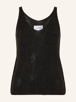 Joseph Ribkoff Top Z Dzianiny Z Błyszczącą Przędzą I Ozdobnymi Kamykami schwarz