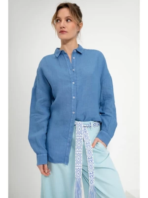 Josephine & Co Lniana bluzka "Lydian" w kolorze niebieskim rozmiar: 36