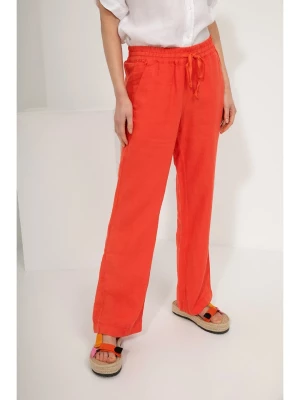 Josephine & Co Lniane spodnie "Dave" w kolorze czerwonym rozmiar: 38