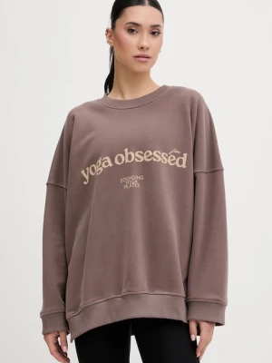 JOYINME bluza oversize damska bawełniana z elastanem Kind brązowy