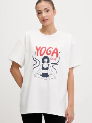 JOYINME t-shirt bawełniany Boxy damski kolor biały Boxy