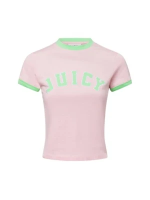 Juicy by Juicy Couture Koszulka damska - Collegiate Kobiety Bawełna różowy|zielony jednolity,