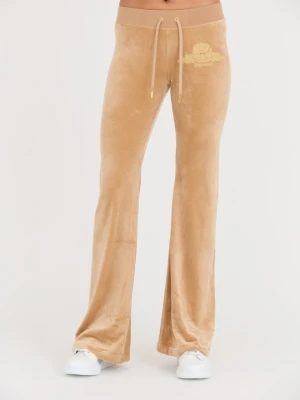 JUICY COUTURE Beżowe damskie spodnie Arched Metallic Layla, Rozmiar L