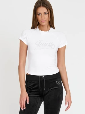 JUICY COUTURE Biały damski t-shirt Retroshrunken Tee, Rozmiar M
