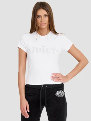 JUICY COUTURE Biały damski t-shirt Ryder Rodeo Fitted, Rozmiar S