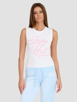 JUICY COUTURE Biały damski top Juicy As Hell Tank, Rozmiar XS
