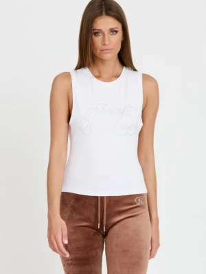 JUICY COUTURE Biały damski top Juicy Script Tank, Rozmiar S