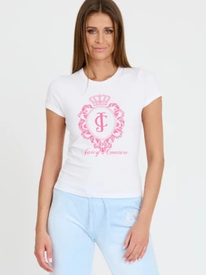 JUICY COUTURE Biały t-shirt Heritage Crest Fitted