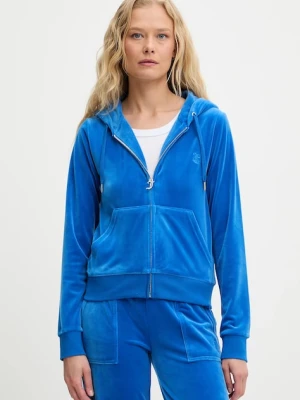 Juicy Couture bluza damska kolor fioletowy z kapturem gładka JCAP176