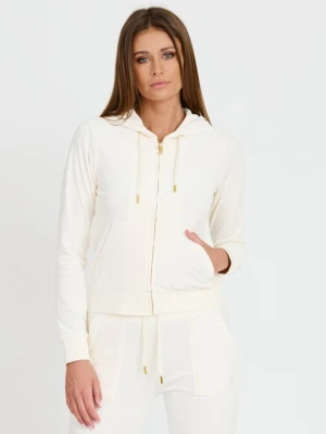 JUICY COUTURE Bluza ecru damska Gold Robertson Hoodie, Rozmiar S