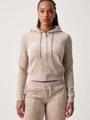 Juicy Couture bluza rozpinana z kapturem damska bawełniana ROBERTSON CLASS beżowy