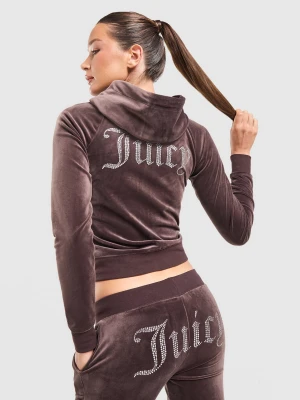 Juicy Couture Bluza Rozpinana Z Kapturem Juicy brązowy