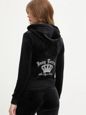 Juicy Couture bluza z kapturem damska welurowa GOTHIC CROWN